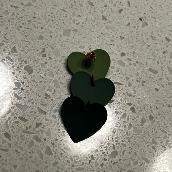 Color Block Heart Drop Earrings - Picture 8 of 11
